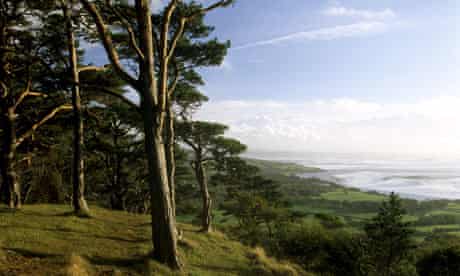 A landscape view of Silverdale and Morecambe Bay from Arnside Knott in Cumbria