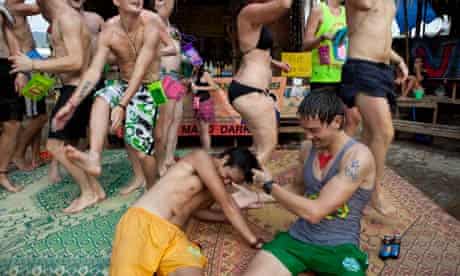 Young revellers in Vang Vieng