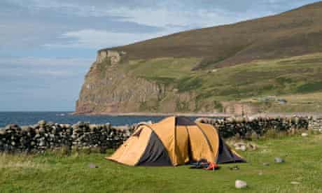 Rackwick Bay HOY ORKNEY Camping tent in Rackwick Bay. Image shot 2008. Exact date unknown.