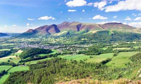 View of skiddaw towering over Keswick from Walla Crag