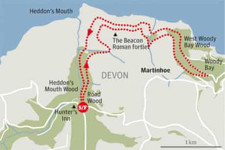 Heddon Valley to Woody Bay walk graphic
