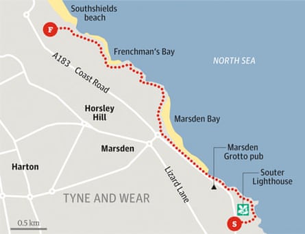 Souter Lighthouse to South Shields walk graphic