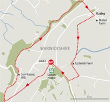 Edge Hill ley line, Warwickshire walk graphic