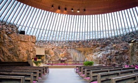 The interior of Temppeliaukio, the Church in the Rock.