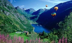 Fjord Hot air ballooning Lake Norway Og Romsdal