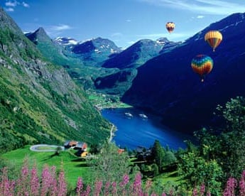 Fjord Hot air ballooning Lake Norway Og Romsdal