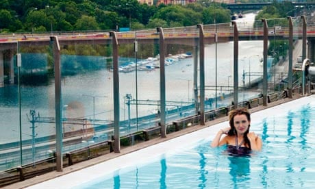 Anna Stothard in the Selma Spa's rooftop pool