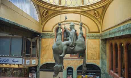 Horse statue by David Cerny in Prague