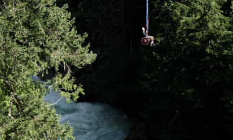 Wheelchair bungee jumping in Whistler, Canada 