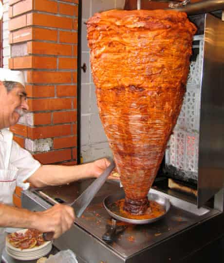 Tacos al pastor street food, Mexico City