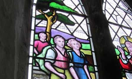 Stained glass window at the ramblers' church, Walesby