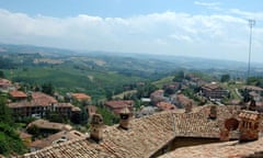 A view of Monforte D'Alba of Piedmont in Italy