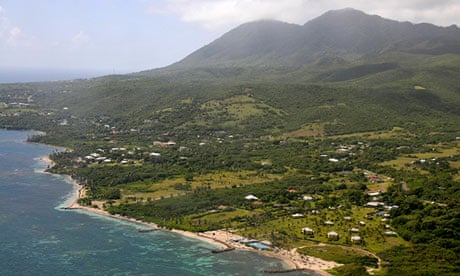 An aerial photograph of Mount Liamuiga in St Kitts.