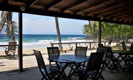 Bacolet Beach Bar on the coast in Scarborough, Tobago. 
