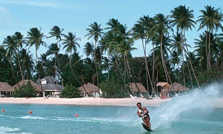 Wake boarder in Tobago.