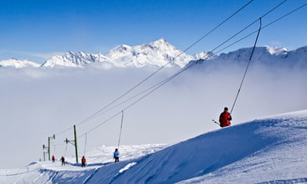 Skiing in the Swiss Alps