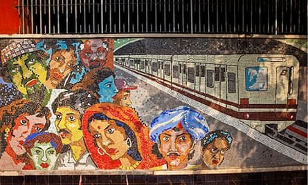Tile mosaic on the Kolkata subway