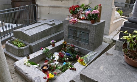 Grave of Jim Morrison at the Pere Lachaise Cemetery Paris France