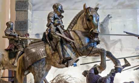 England, West Yorkshire, Leeds, Royal Armouries, Display of Man in Armour on Horseback