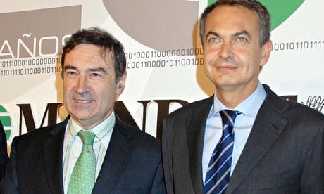 Pedro J Ramirez and Spanish prime minister Jose Zapatero
