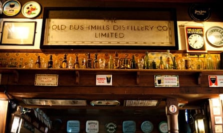 Interior shot of a sign above the bar in the Duke of York pub, Belfast