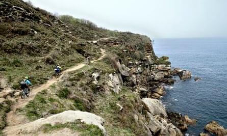 The rugged coastlline east of San Sebastián, Spain