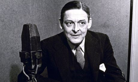 TS Eliot, photographed in front of a microphone, 1941