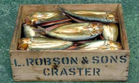 Smoked kippers in a box