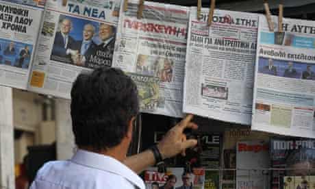 Newspapers report on the rescue deal in Athens.