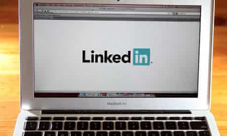 LinkedIn logo displayed on laptop screen
