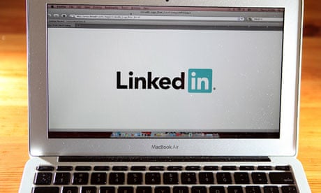 LinkedIn logo displayed on laptop screen