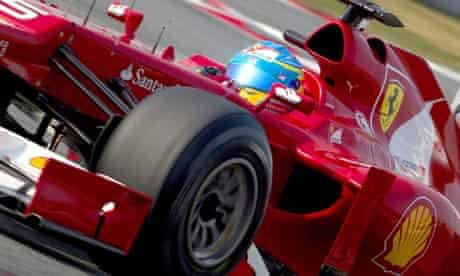 Fernando Alonson of Ferrari tests new car 2012