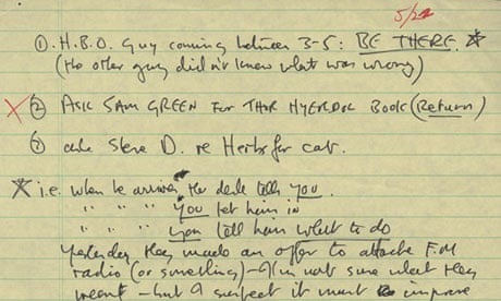 A to-do list written by John Lennon which is up for auction