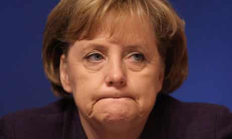 Angela Merkel frowning