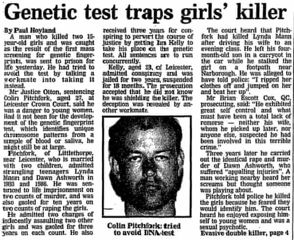 Killer breakthrough – the day DNA evidence first nailed a murderer | Crime  | The Guardian