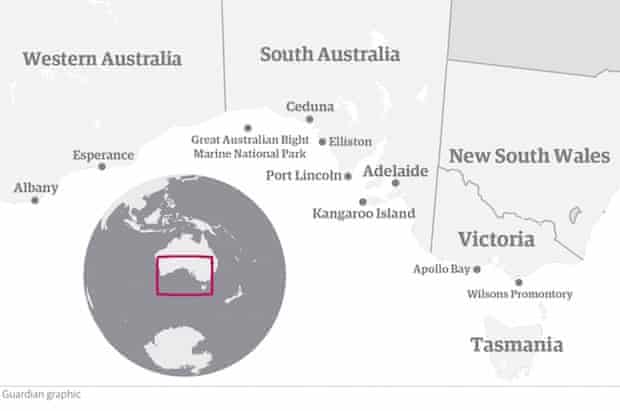Locations around the Great Australian Bight