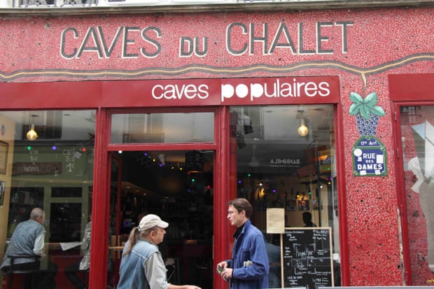 Exterior of the Caves Populaires in the Batignolles area of Paris.