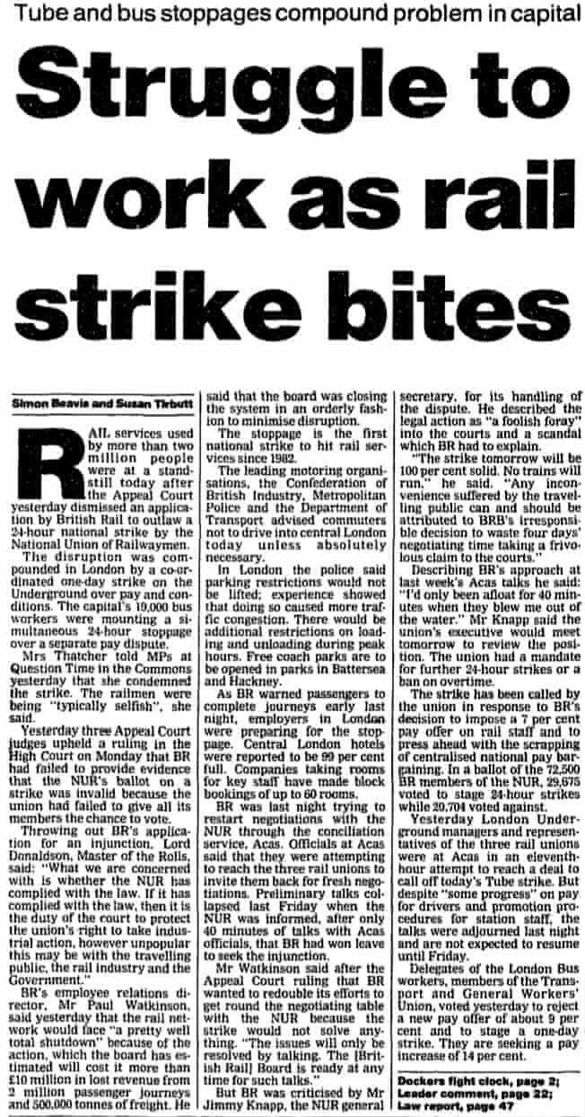 Guardian front page from 21 June 1989.