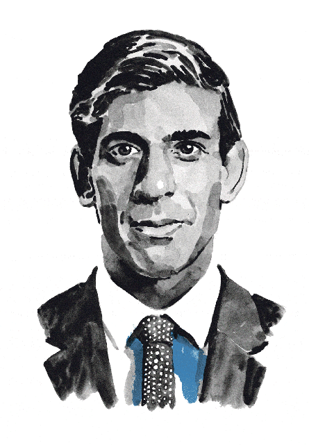 Rishi Sunak illustration ink bleeding