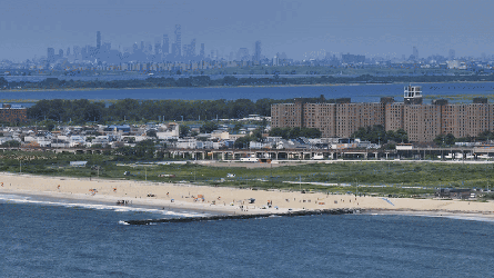 an aerial view of buildings