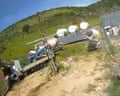 CCTV footage captured a Volvo excavator destroying solar panels and water infrastructure in Debel