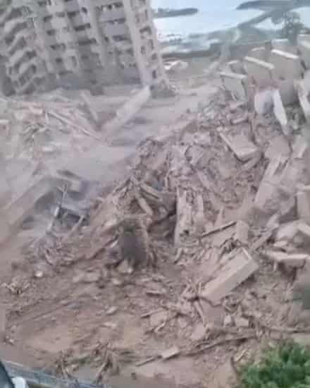Levelled buildings in Venezuela’s La Guaira – video