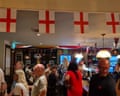 Pub goers celebrate England win against Norway