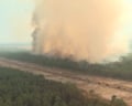 Dozens of emergency vehicles tackle fire in Gironde, France