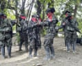 National Liberation Army (ELN) dance during a break from training