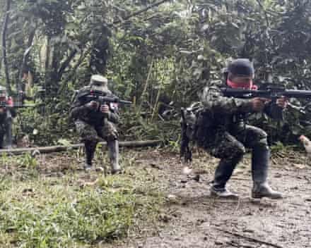 National Liberation Army (ELN) train in the Colombian Jungle