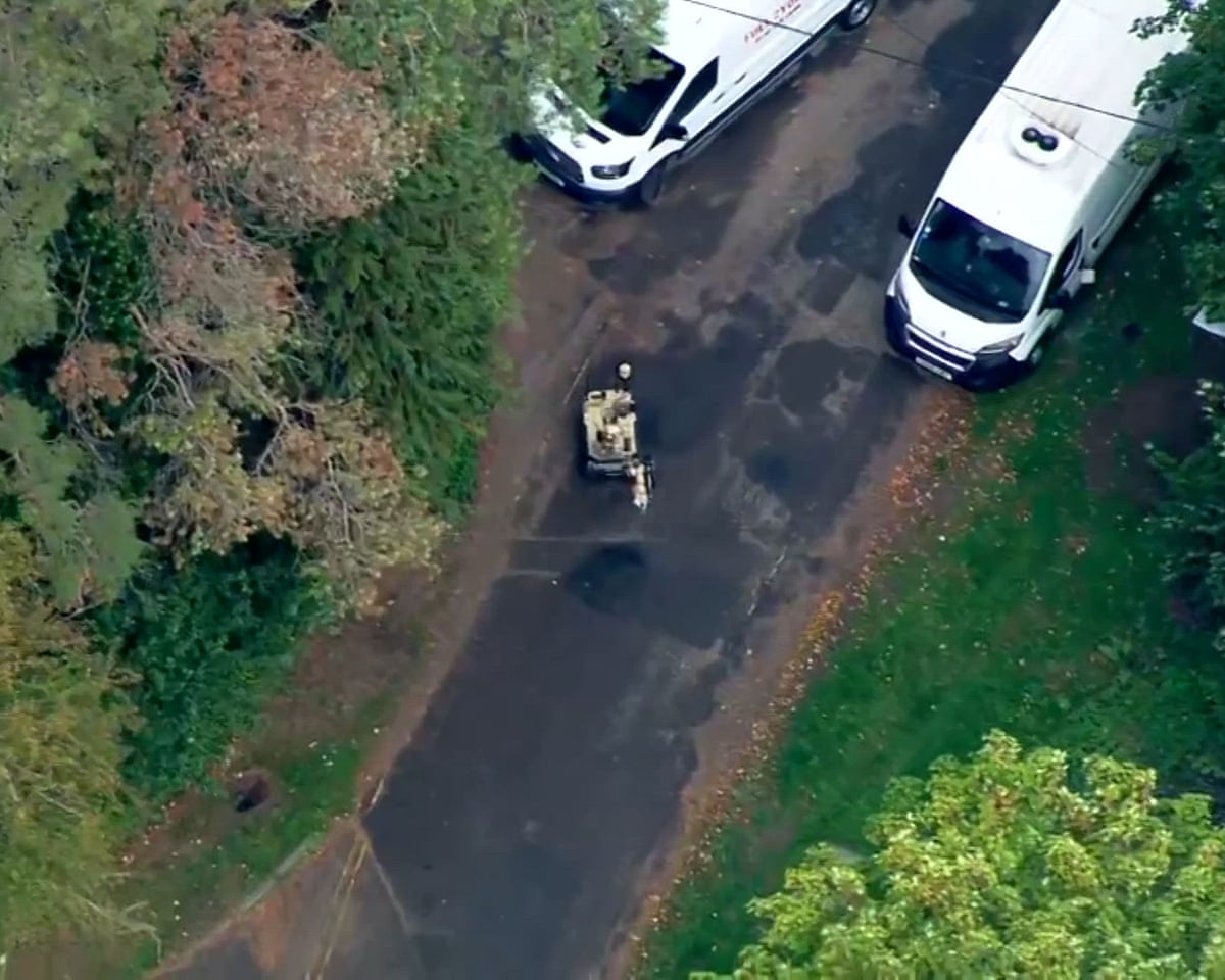 Emergency teams deploy bomb disposal robot at RAF Fairford air base