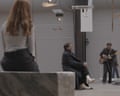 Tarek Atoui admires his work