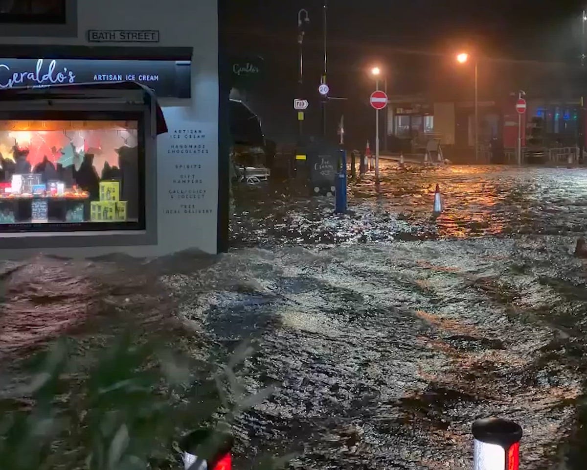 Storm Boelo causes severe flooding in town centre of Largs, Scotland