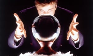 Businessman with a crystal ball